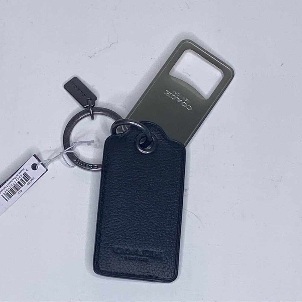 COACH leather bottle opener key ring